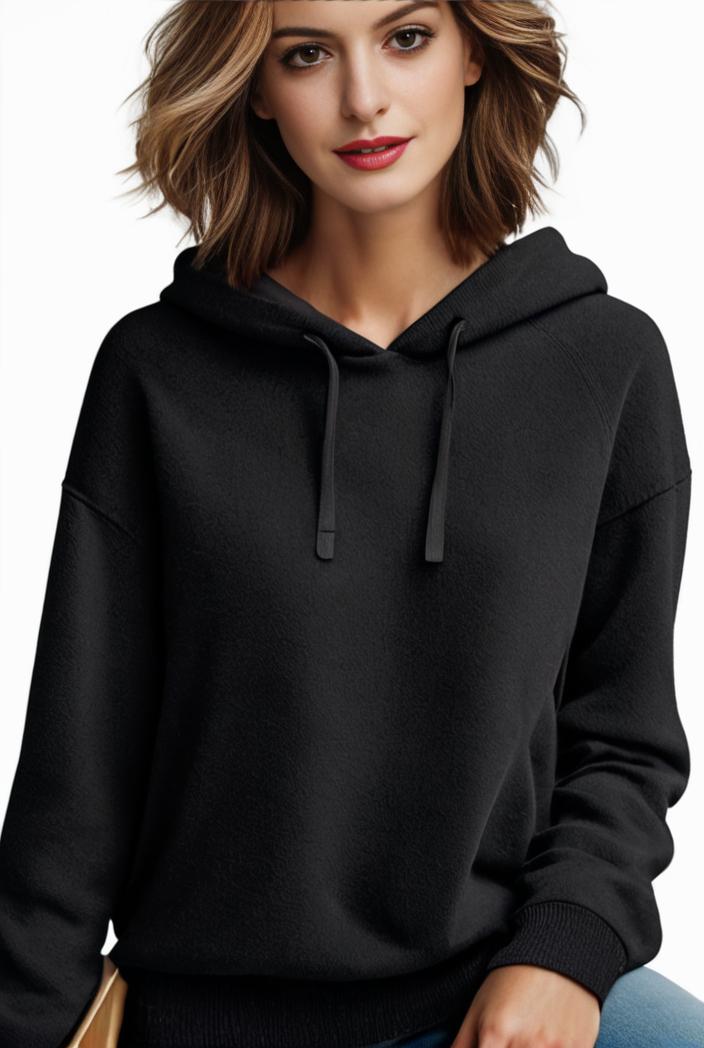plus size casual hoodie women s plus solid ribbed long sleeve slight stretch hoodie drawstring sweatshirt 136515