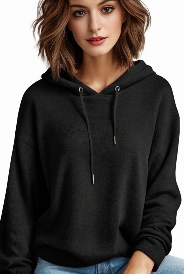 plus size casual hoodie women s plus solid ribbed long sleeve slight stretch hoodie drawstring sweatshirt 136517