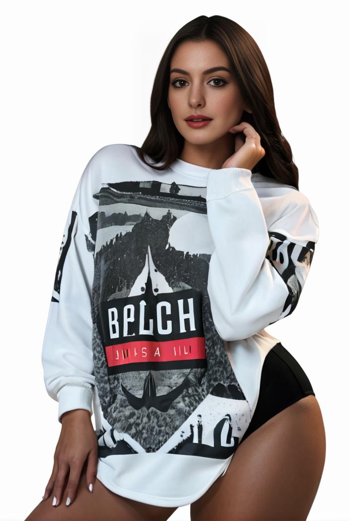 plus size casual sweatshirt women s plus graphic letter print long sleeve round neck slight stretch sweatshirt 136572