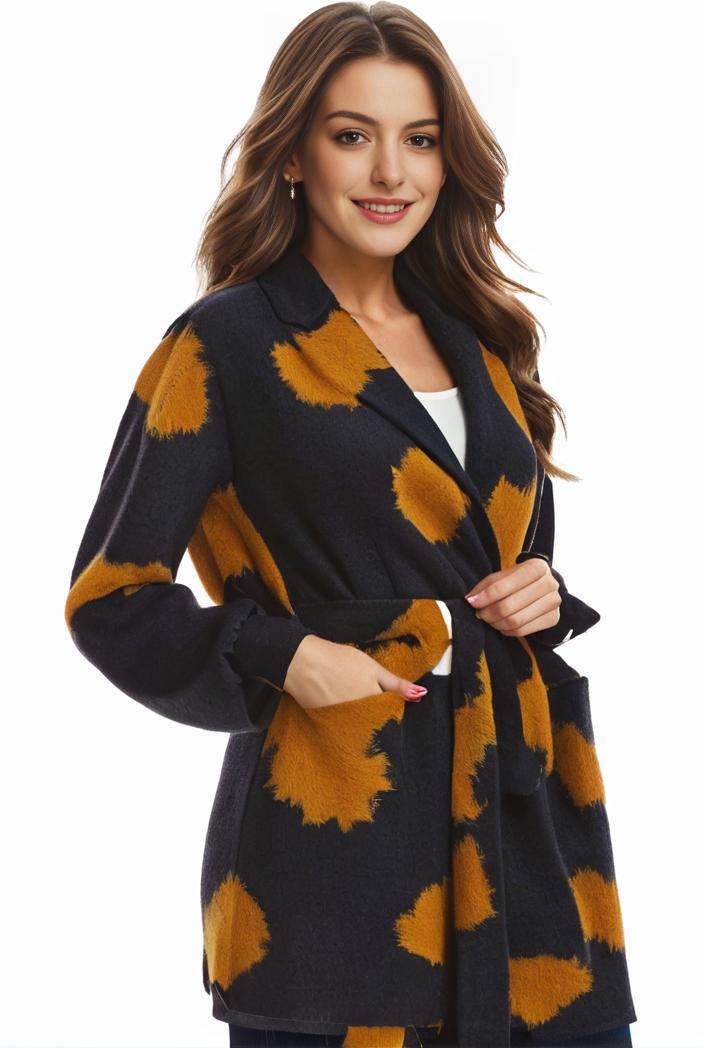 plus size halloween coat women s pus allover cat pumpkin print long sleeve open front medium stretch cardigan overcoat 137382