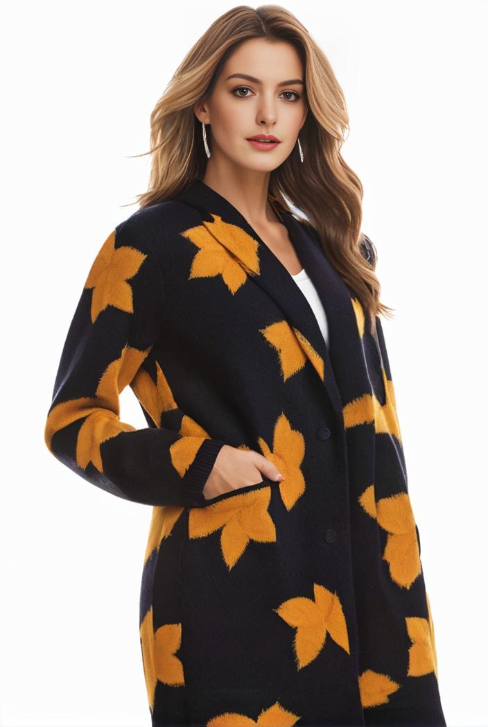 plus size halloween coat women s pus allover cat pumpkin print long sleeve open front medium stretch cardigan overcoat 137384