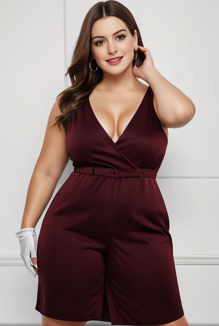 plus size shiny v neck side slit formal evening dress 138832