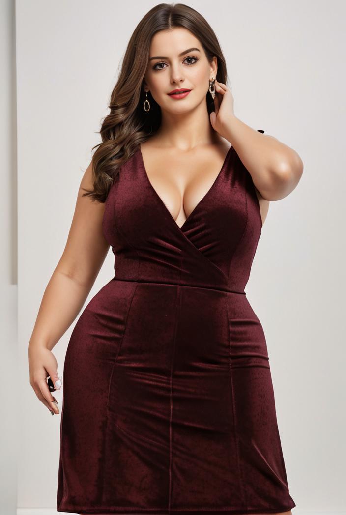 plus size shiny v neck side slit formal evening dress 138833