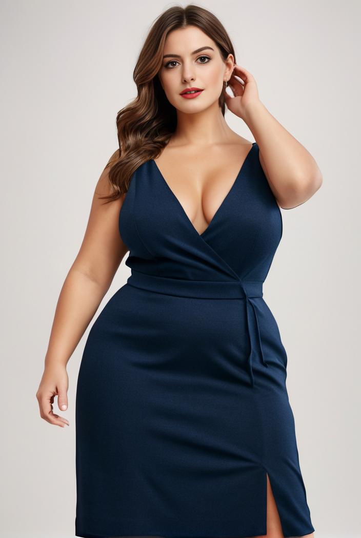 plus size shiny v neck side slit formal evening dress 138889