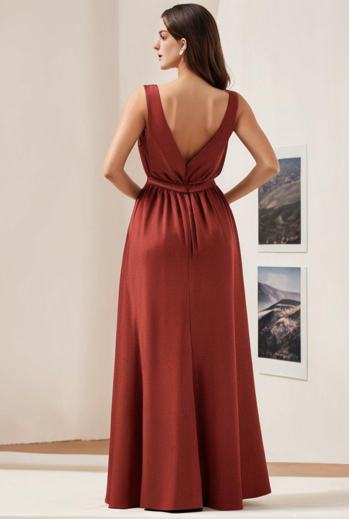 plus size shiny v neck side slit formal evening dress 138918