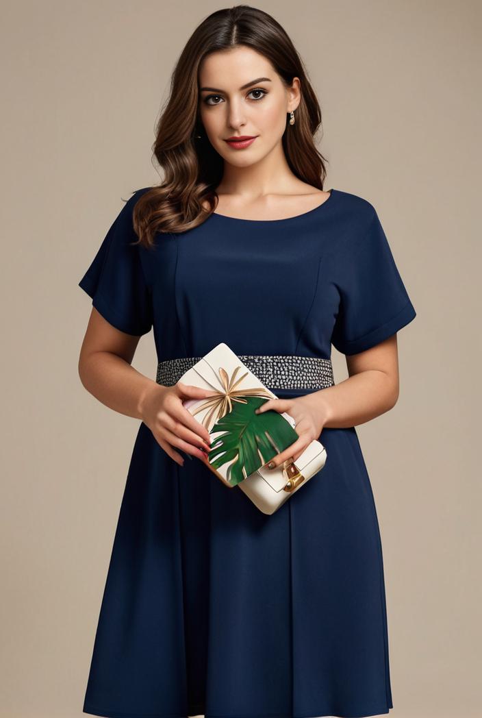 plus size simple chiffon pleated a line round neckline bridesmaid dress 139067