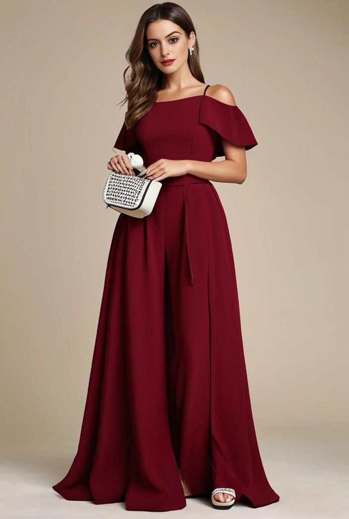 plus size simple chiffon pleated a line round neckline bridesmaid dress 139115
