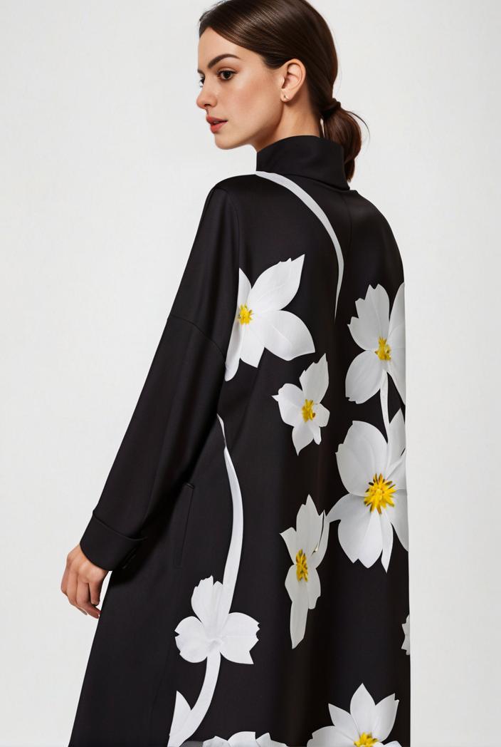 size curve dresses plus size loose elegant floral pattern stitching midi dress 142669