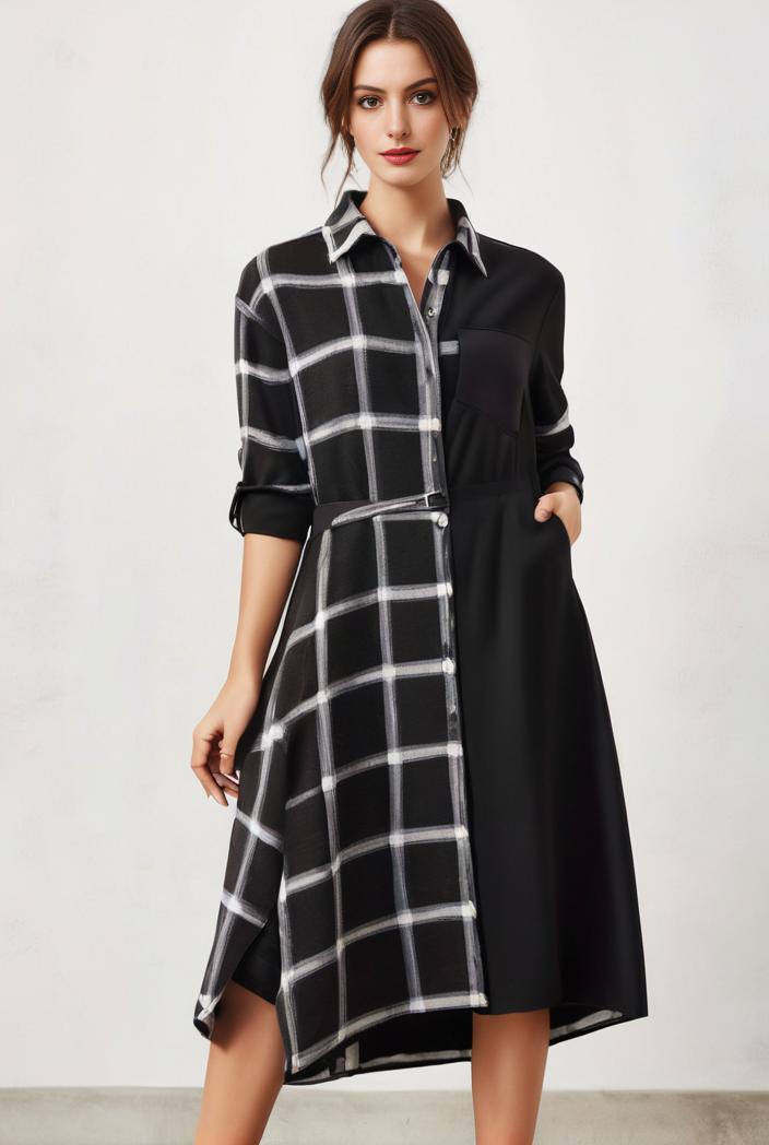 size curve dresses plus size loose elegant floral pattern stitching midi dress 142687