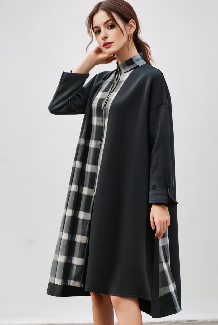 size curve dresses plus size loose elegant floral pattern stitching midi dress 142691