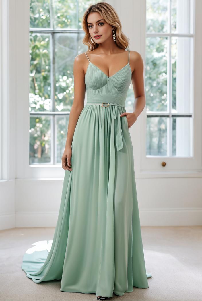 convertible chiffon lace open back spaghetti straps bridesmaid dress 147689