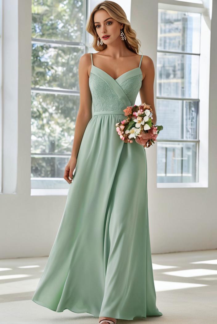 convertible chiffon lace open back spaghetti straps bridesmaid dress 147690