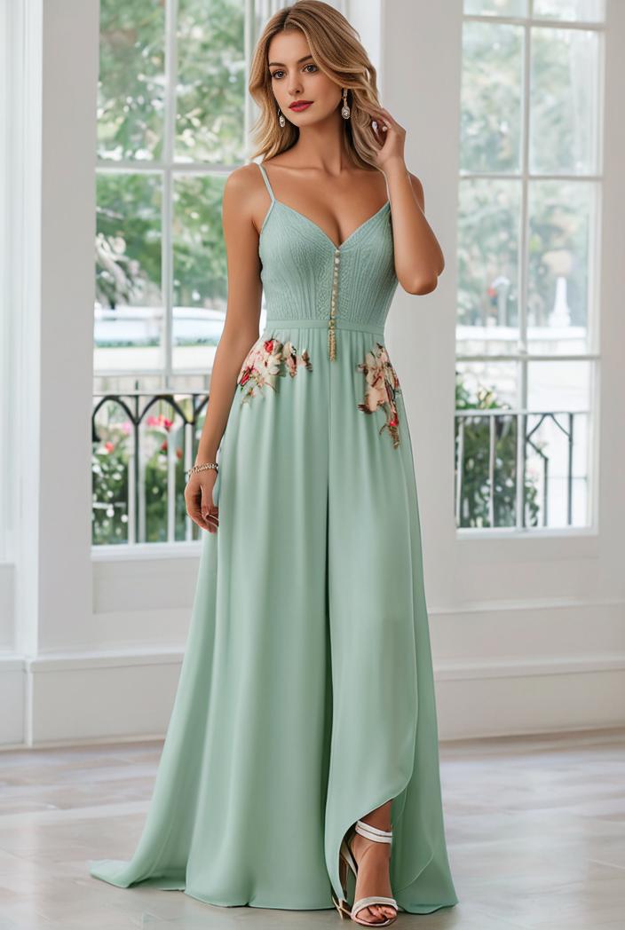 convertible chiffon lace open back spaghetti straps bridesmaid dress 147691