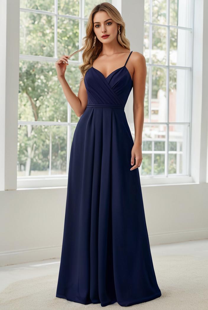 convertible chiffon lace open back spaghetti straps bridesmaid dress 147692