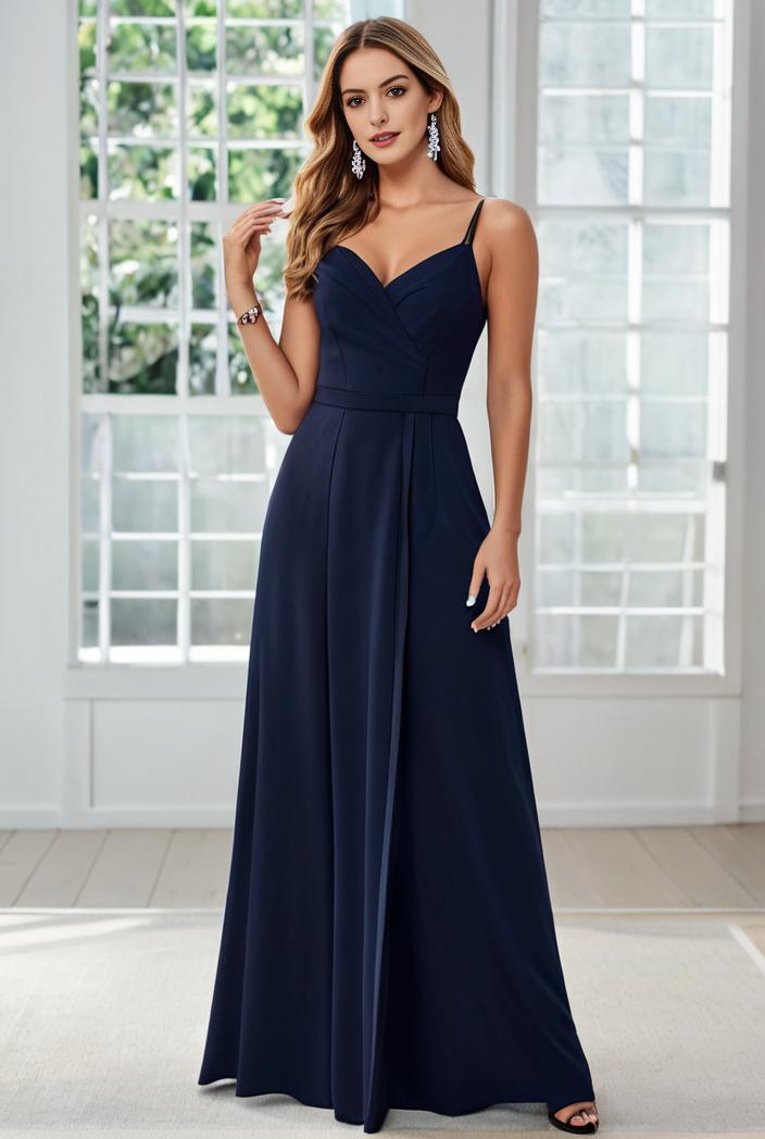 convertible chiffon lace open back spaghetti straps bridesmaid dress 147693