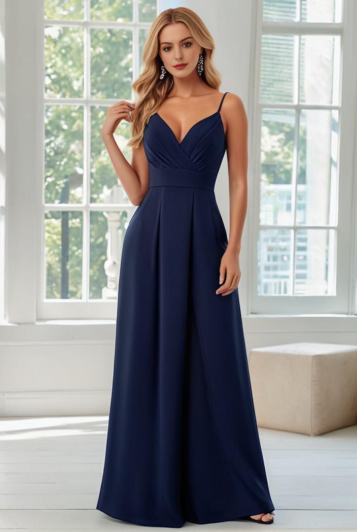 convertible chiffon lace open back spaghetti straps bridesmaid dress 147695