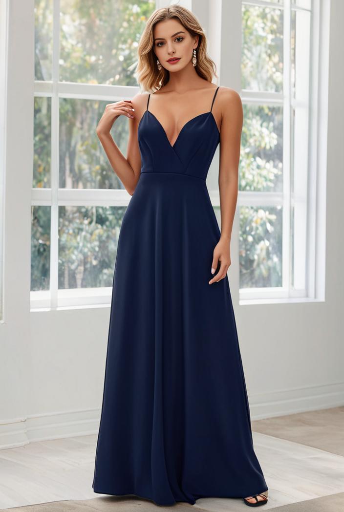 convertible chiffon lace open back spaghetti straps bridesmaid dress 147696