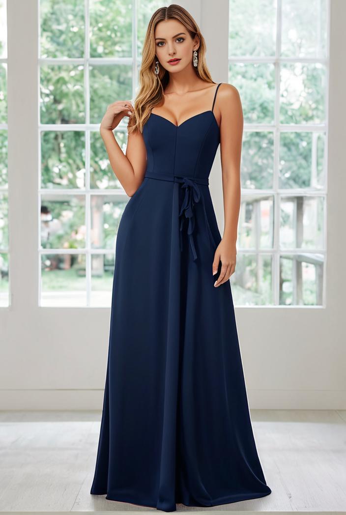 convertible chiffon lace open back spaghetti straps bridesmaid dress 147697