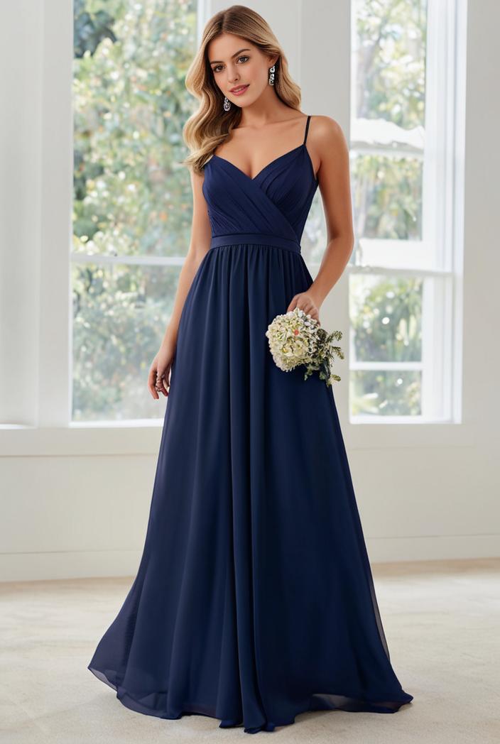 convertible chiffon lace open back spaghetti straps bridesmaid dress 147708