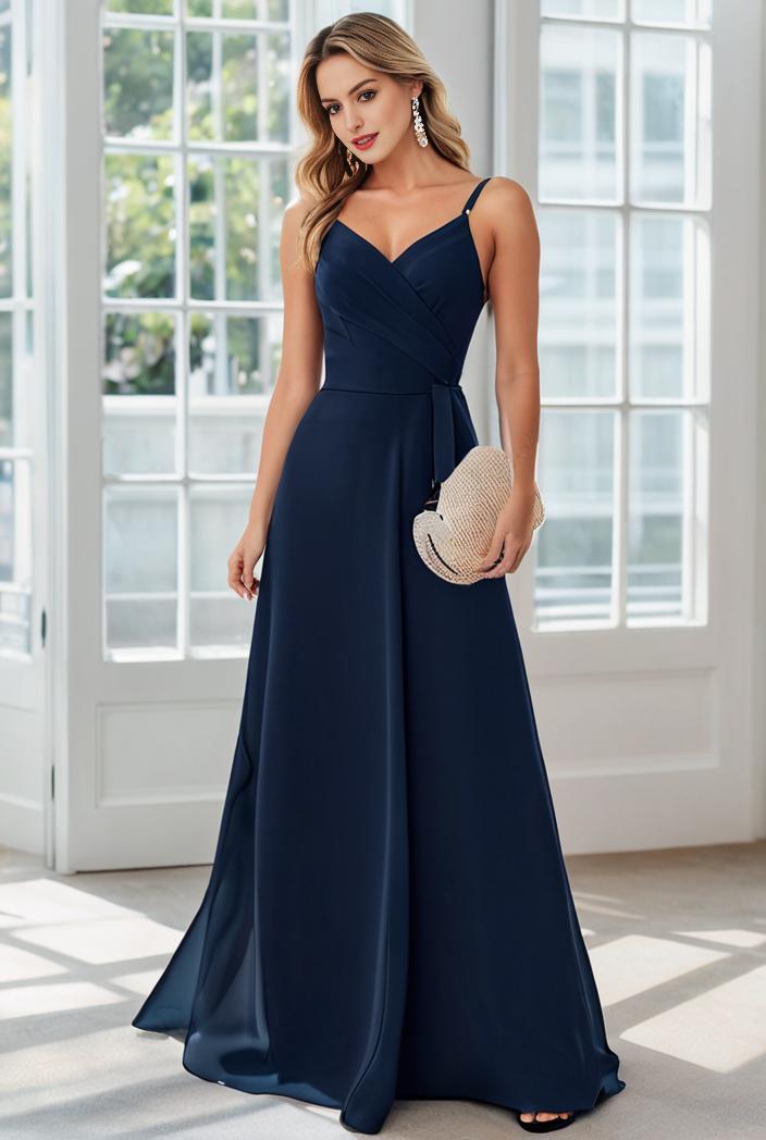 convertible chiffon lace open back spaghetti straps bridesmaid dress 147709