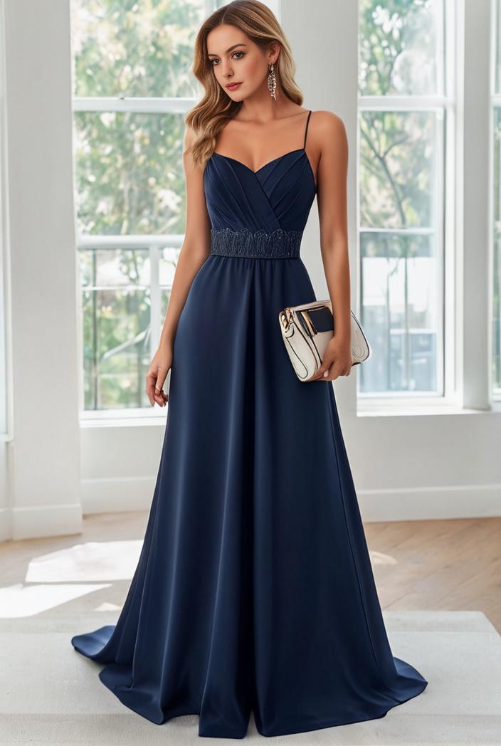 convertible chiffon lace open back spaghetti straps bridesmaid dress 147711