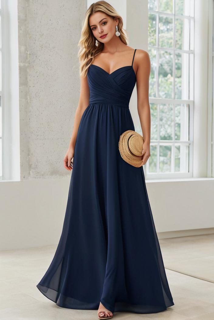 convertible chiffon lace open back spaghetti straps bridesmaid dress 147714