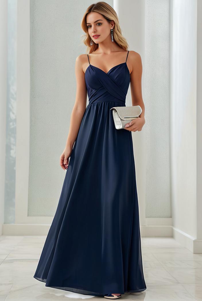 convertible chiffon lace open back spaghetti straps bridesmaid dress 147715