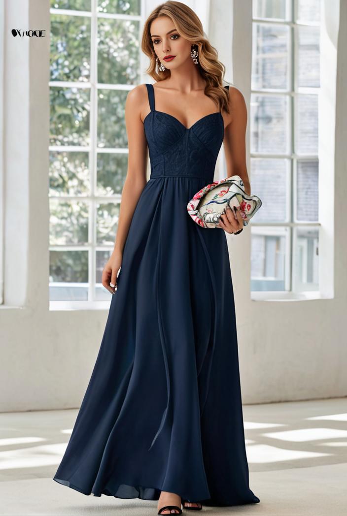 convertible chiffon lace open back spaghetti straps bridesmaid dress 147722