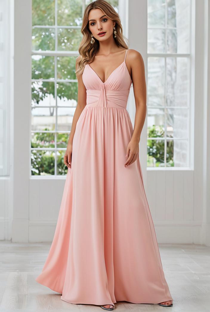 convertible chiffon lace open back spaghetti straps bridesmaid dress 147747