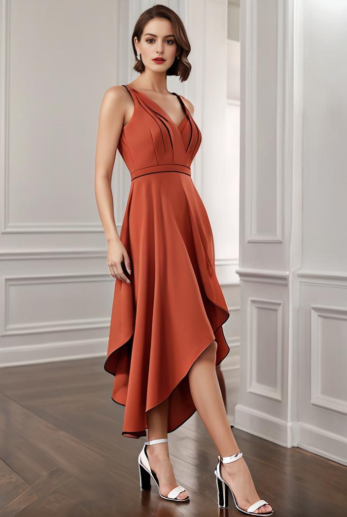 deep v neck lace chiffon bridesmaid dress with asymmetrical hem 148215