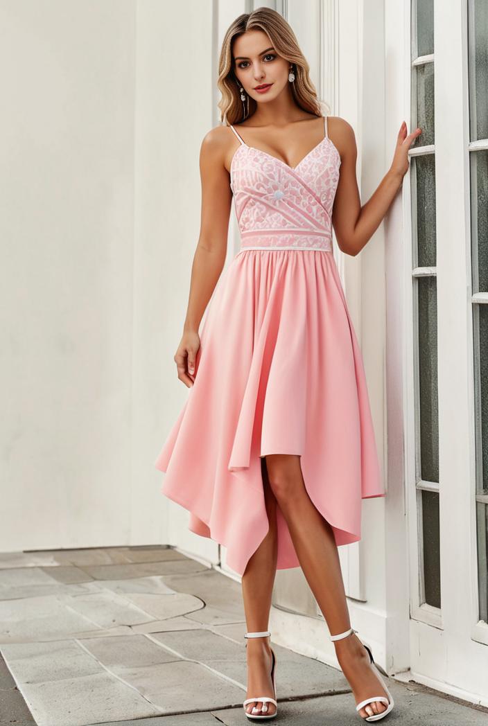 deep v neck lace chiffon bridesmaid dress with asymmetrical hem 148290