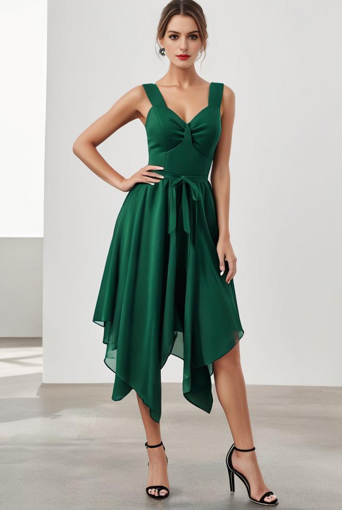 deep v neck lace chiffon bridesmaid dress with asymmetrical hem 148314