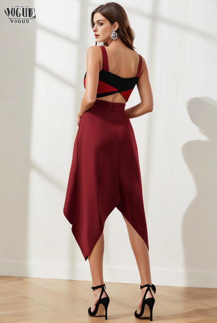 deep v neck lace chiffon bridesmaid dress with asymmetrical hem 148338