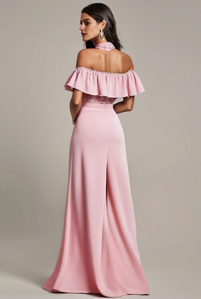 elegant chiffon high low off the shoulder bridesmaid dress 149183