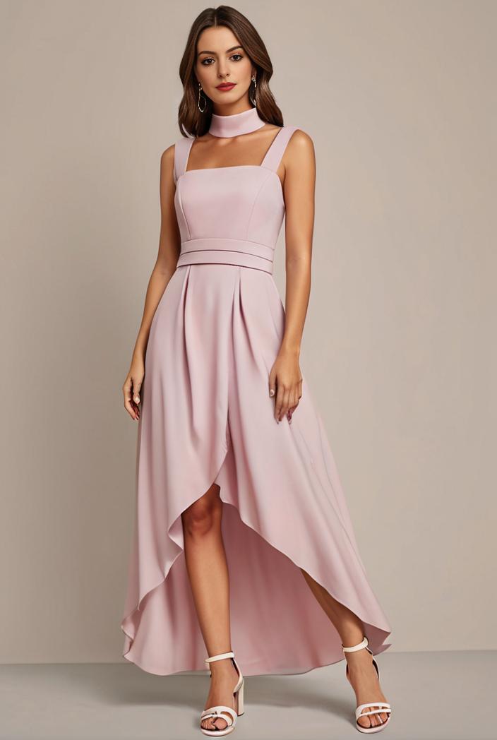 elegant chiffon high low off the shoulder bridesmaid dress 149200