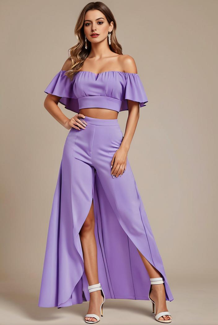 elegant chiffon high low off the shoulder bridesmaid dress 149210