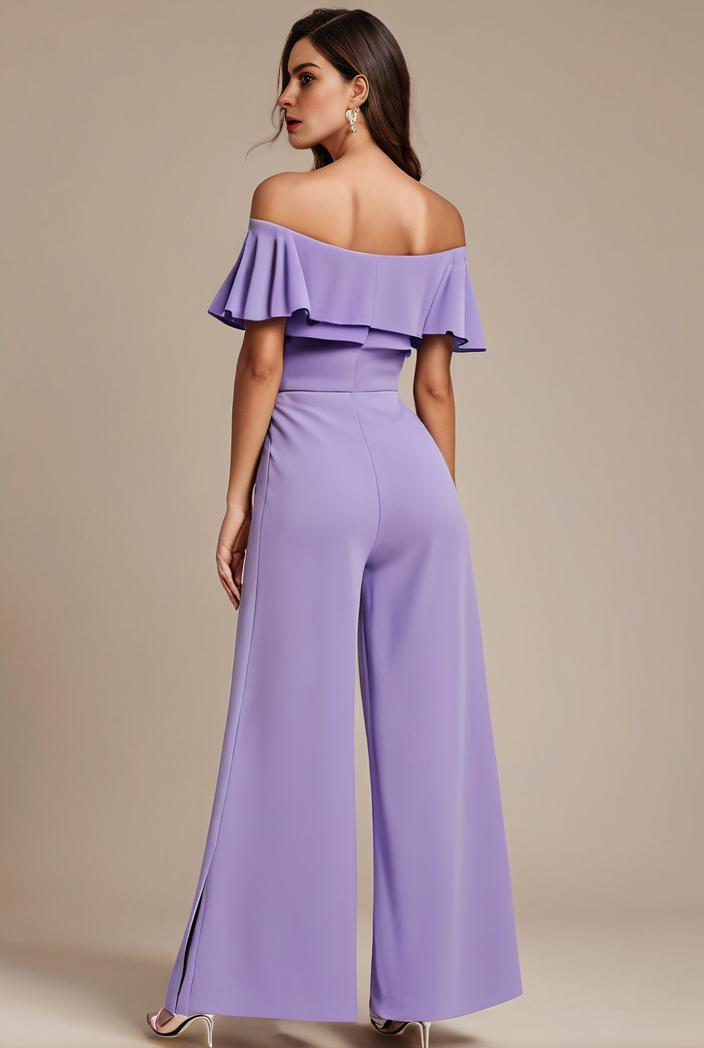 elegant chiffon high low off the shoulder bridesmaid dress 149224