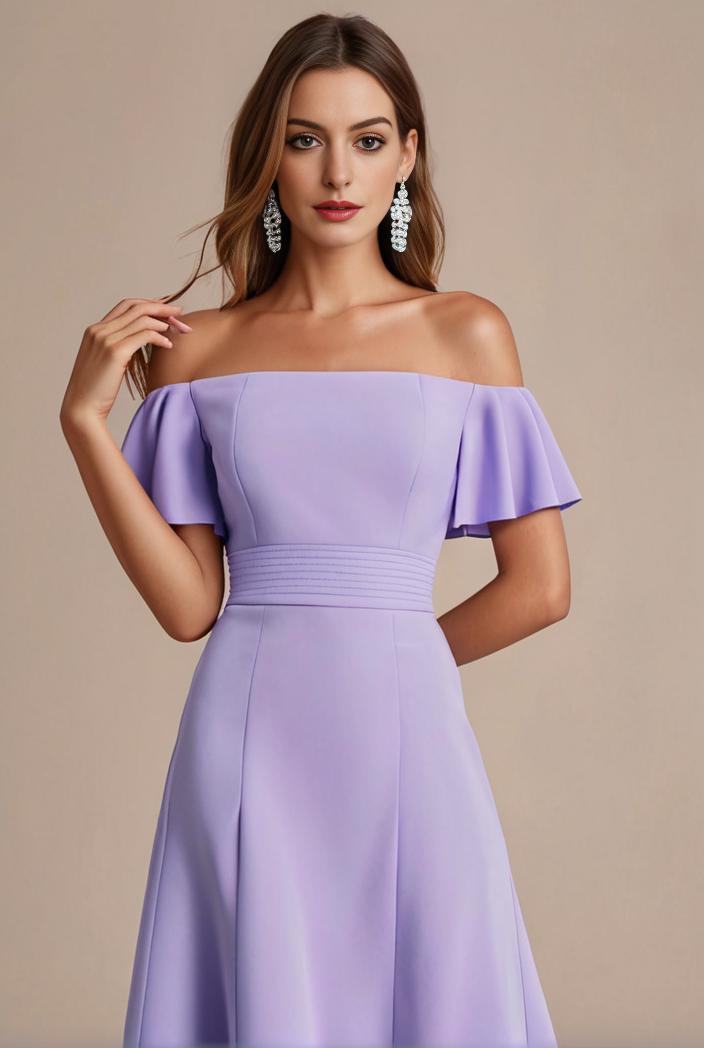 elegant chiffon high low off the shoulder bridesmaid dress 149232
