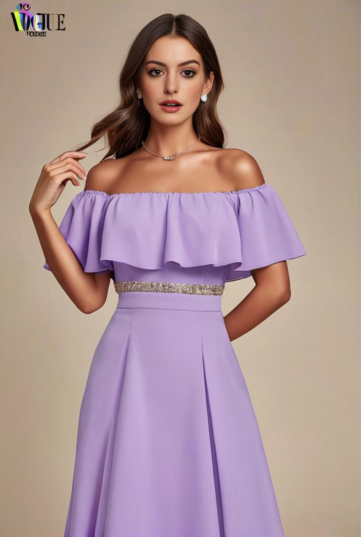elegant chiffon high low off the shoulder bridesmaid dress 149236