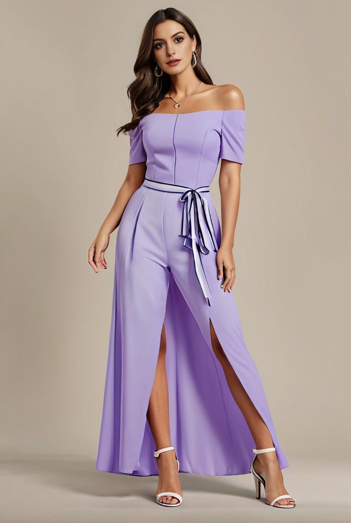 elegant chiffon high low off the shoulder bridesmaid dress 149244