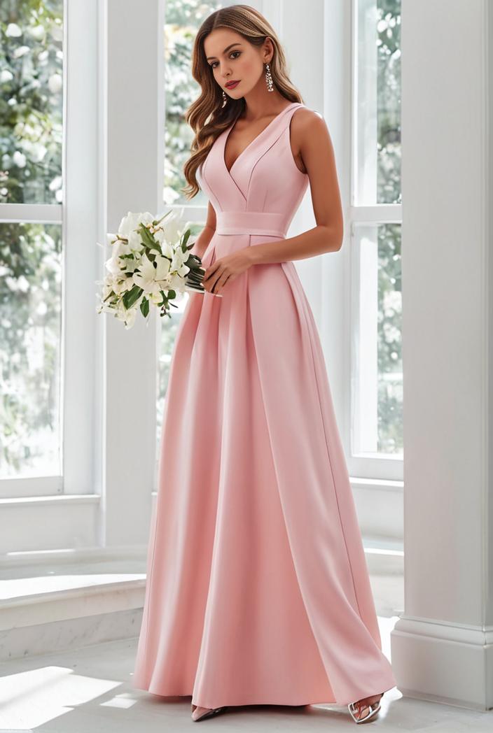 flowy chiffon one shoulder with three straps bridesmaid dress 101957