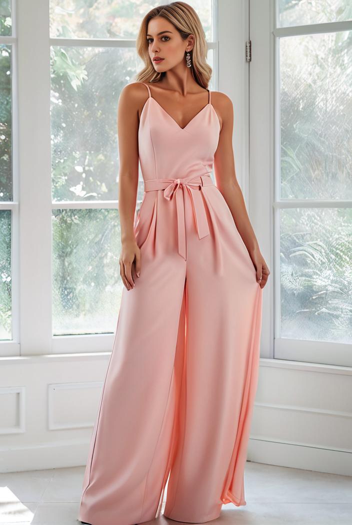 flowy chiffon one shoulder with three straps bridesmaid dress 101964