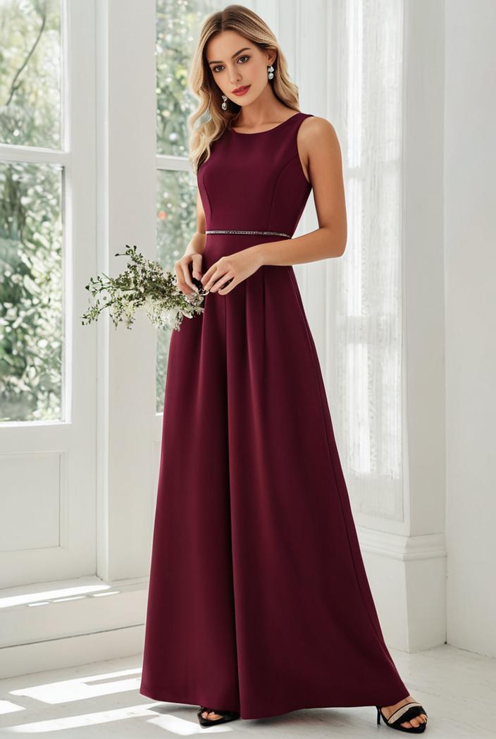 flowy chiffon one shoulder with three straps bridesmaid dress 101969