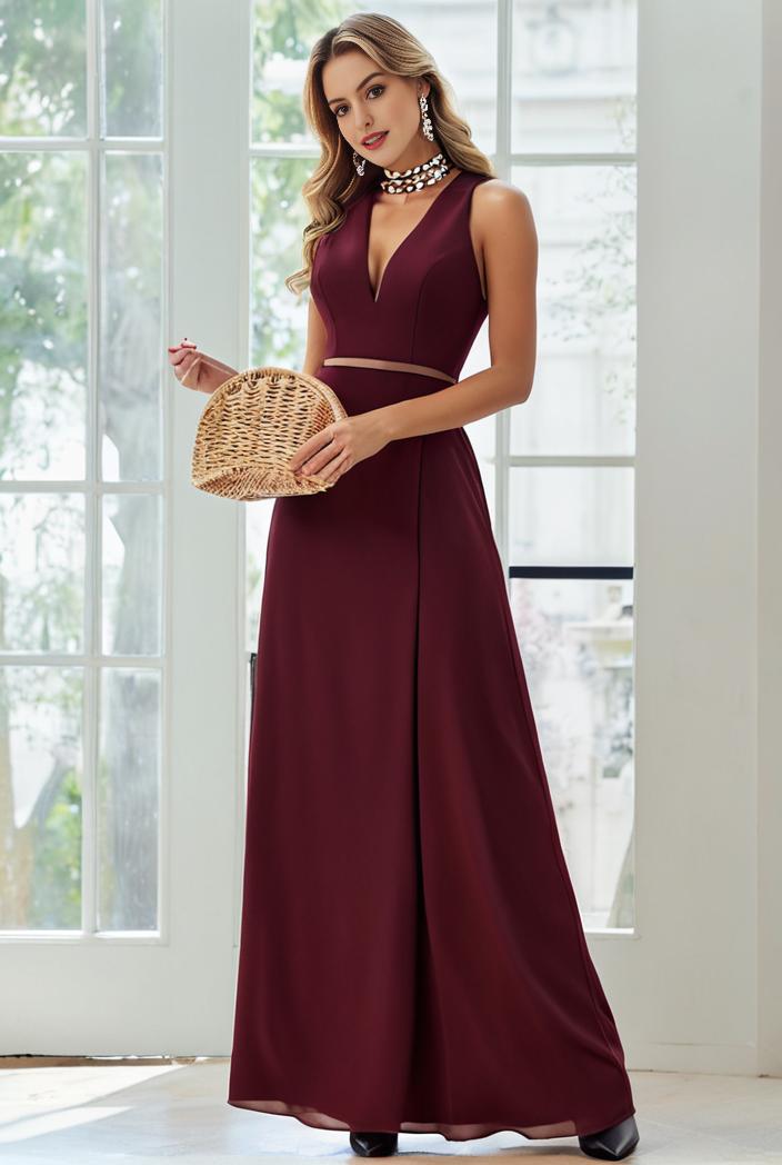 flowy chiffon one shoulder with three straps bridesmaid dress 101970