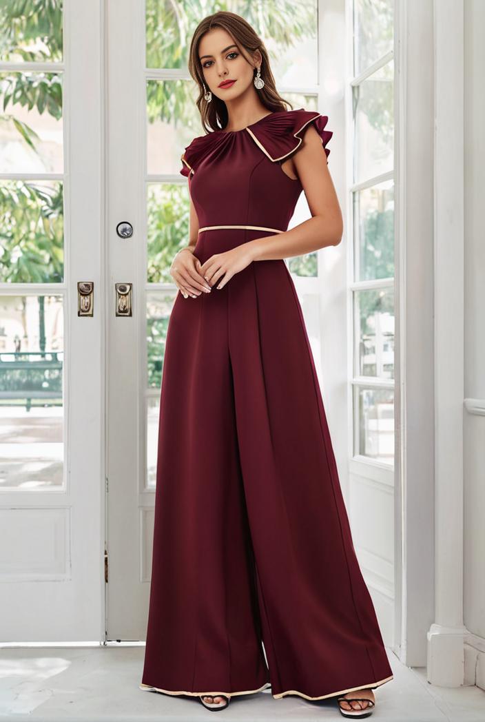 flowy chiffon one shoulder with three straps bridesmaid dress 101971