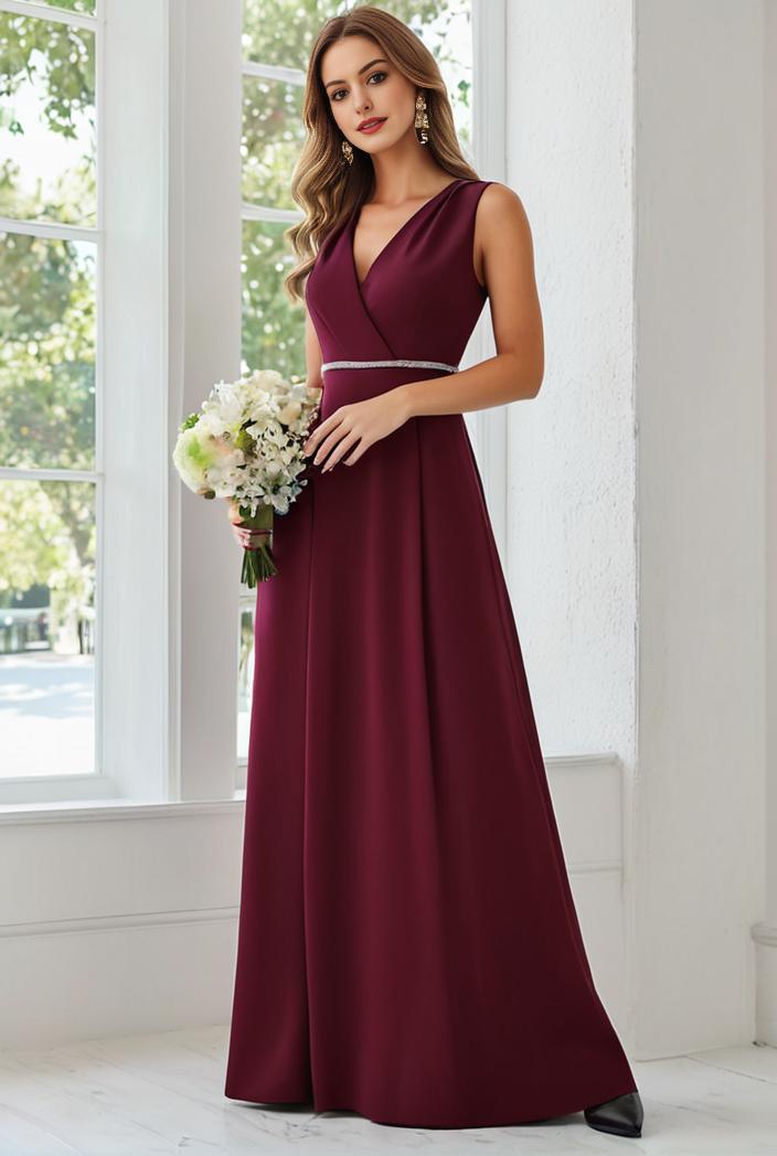flowy chiffon one shoulder with three straps bridesmaid dress 101977