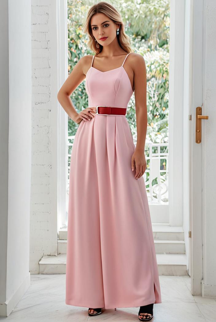 flowy chiffon one shoulder with three straps bridesmaid dress 102001