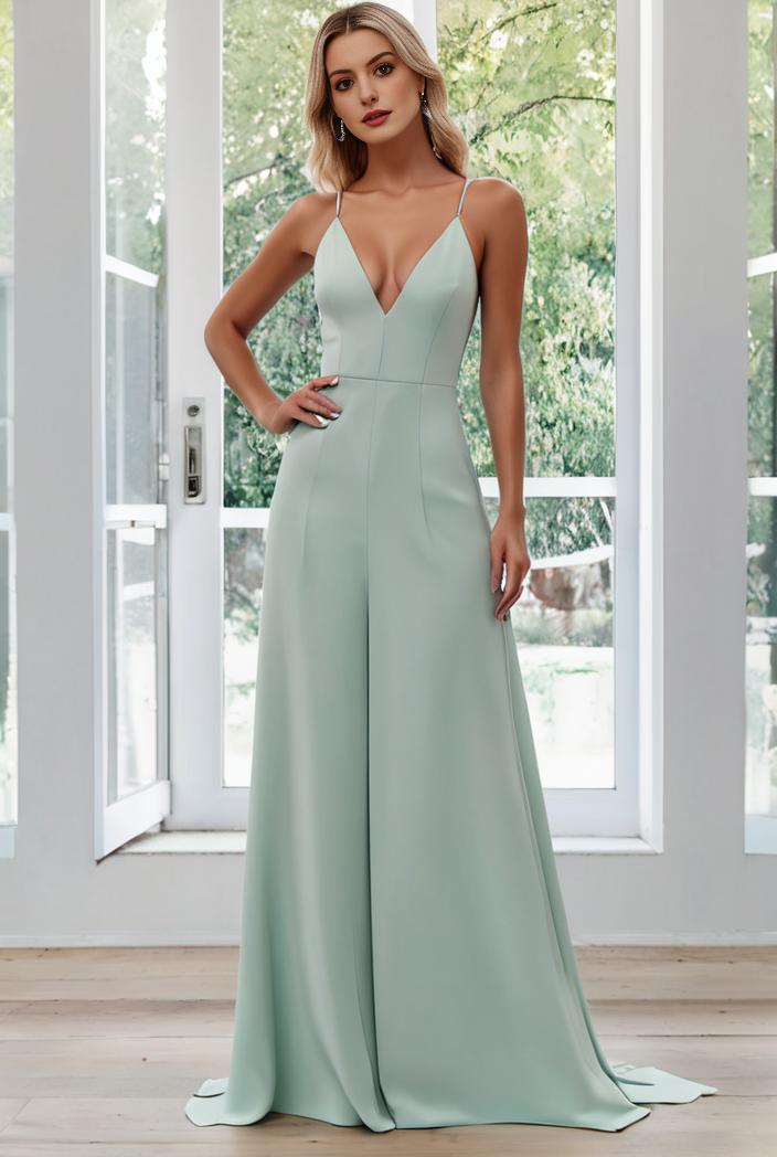 flowy chiffon one shoulder with three straps bridesmaid dress 102013