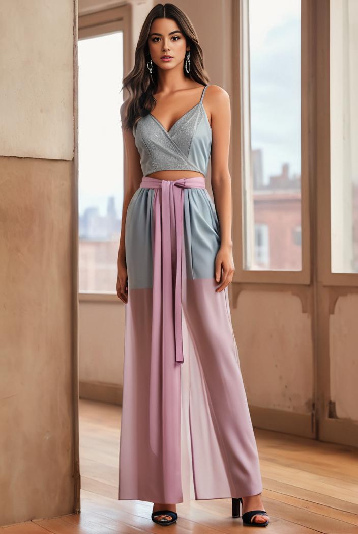 spaghetti strap 2 in 1 sheer evening dress 122292