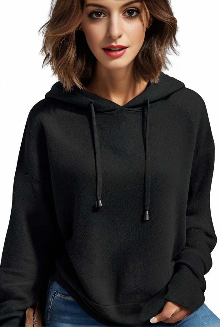plus size casual hoodie women s plus solid ribbed long sleeve slight stretch hoodie drawstring sweatshirt 105137